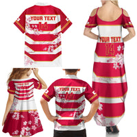 Custom Japan Rugby Family Matching Summer Maxi Dress and Hawaiian Shirt 2023 Go Cherry Blossoms World Cup - Wonder Print Shop