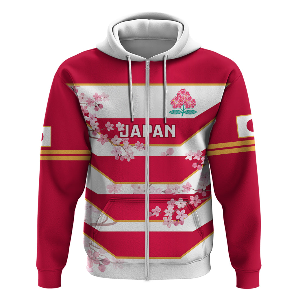 Custom Japan Rugby Hoodie 2023 Go Cherry Blossoms World Cup - Wonder Print Shop