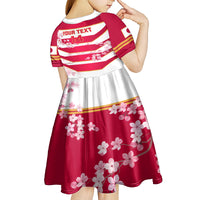 Custom Japan Rugby Kid Short Sleeve Dress 2023 Go Cherry Blossoms World Cup - Wonder Print Shop