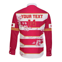 Custom Japan Rugby Long Sleeve Button Shirt 2023 Go Cherry Blossoms World Cup - Wonder Print Shop