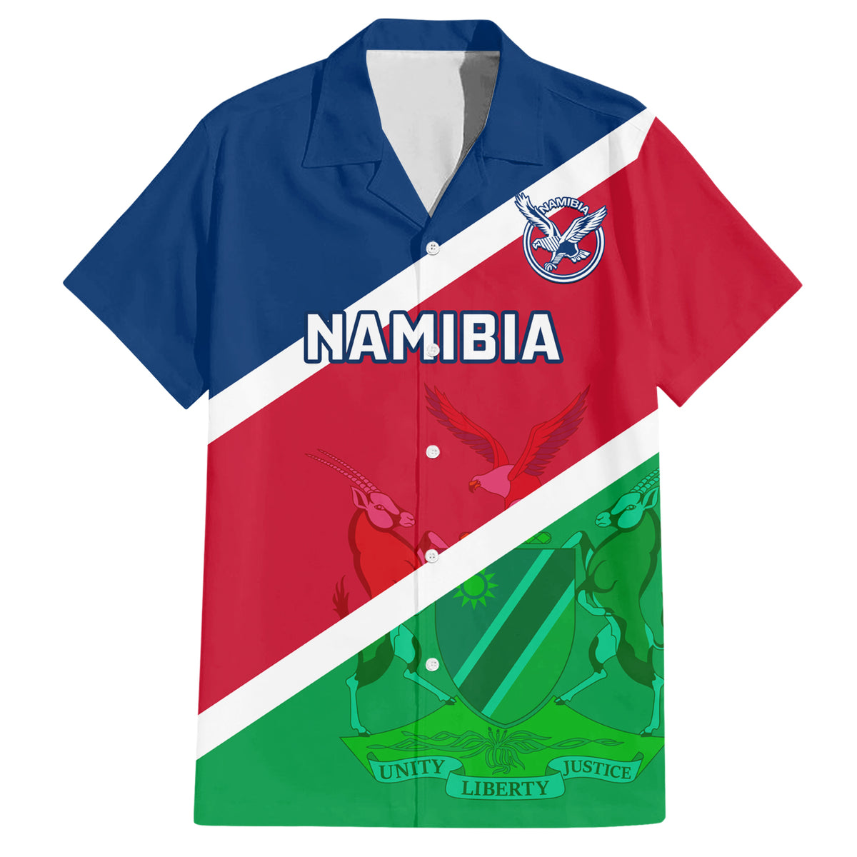 Custom Namibia Rugby Family Matching Short Sleeve Bodycon Dress and Hawaiian Shirt 2023 Welwitschias Flag Style - Wonder Print Shop