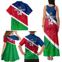 Custom Namibia Rugby Family Matching Tank Maxi Dress and Hawaiian Shirt 2023 Welwitschias Flag Style - Wonder Print Shop