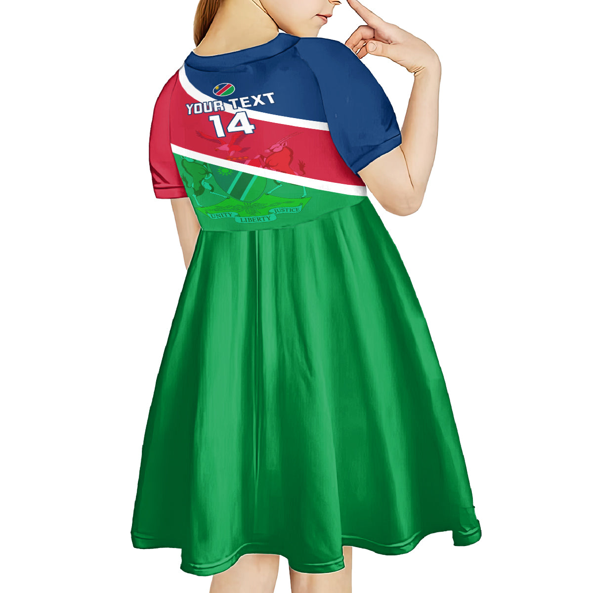 Custom Namibia Rugby Kid Short Sleeve Dress 2023 Welwitschias Flag Style - Wonder Print Shop