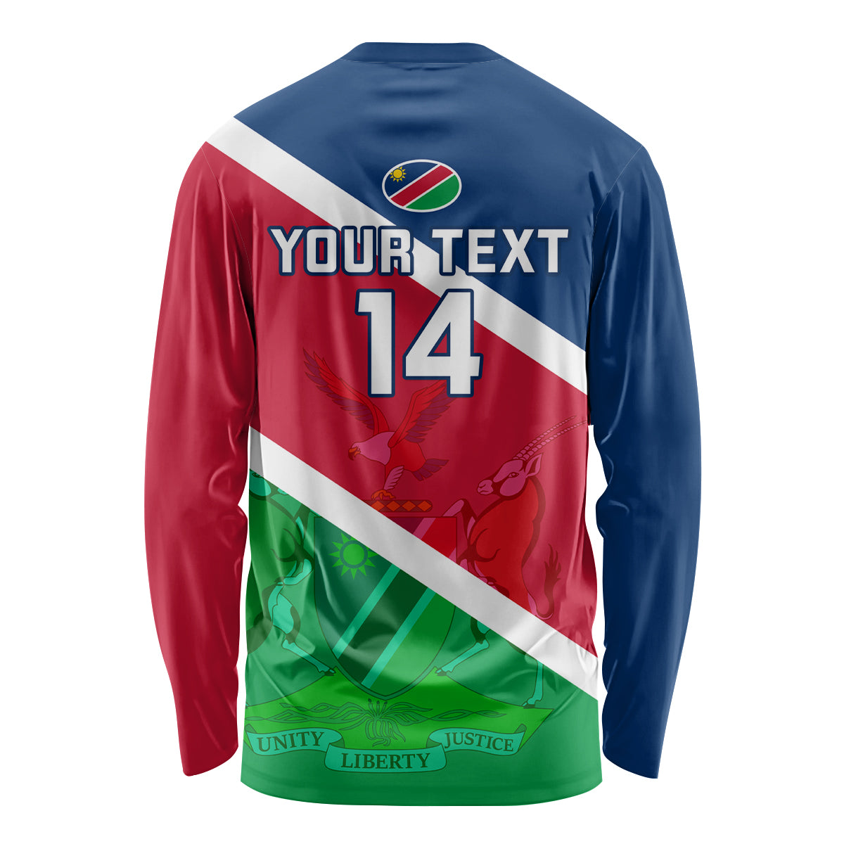 Custom Namibia Rugby Long Sleeve Shirt 2023 Welwitschias Flag Style - Wonder Print Shop
