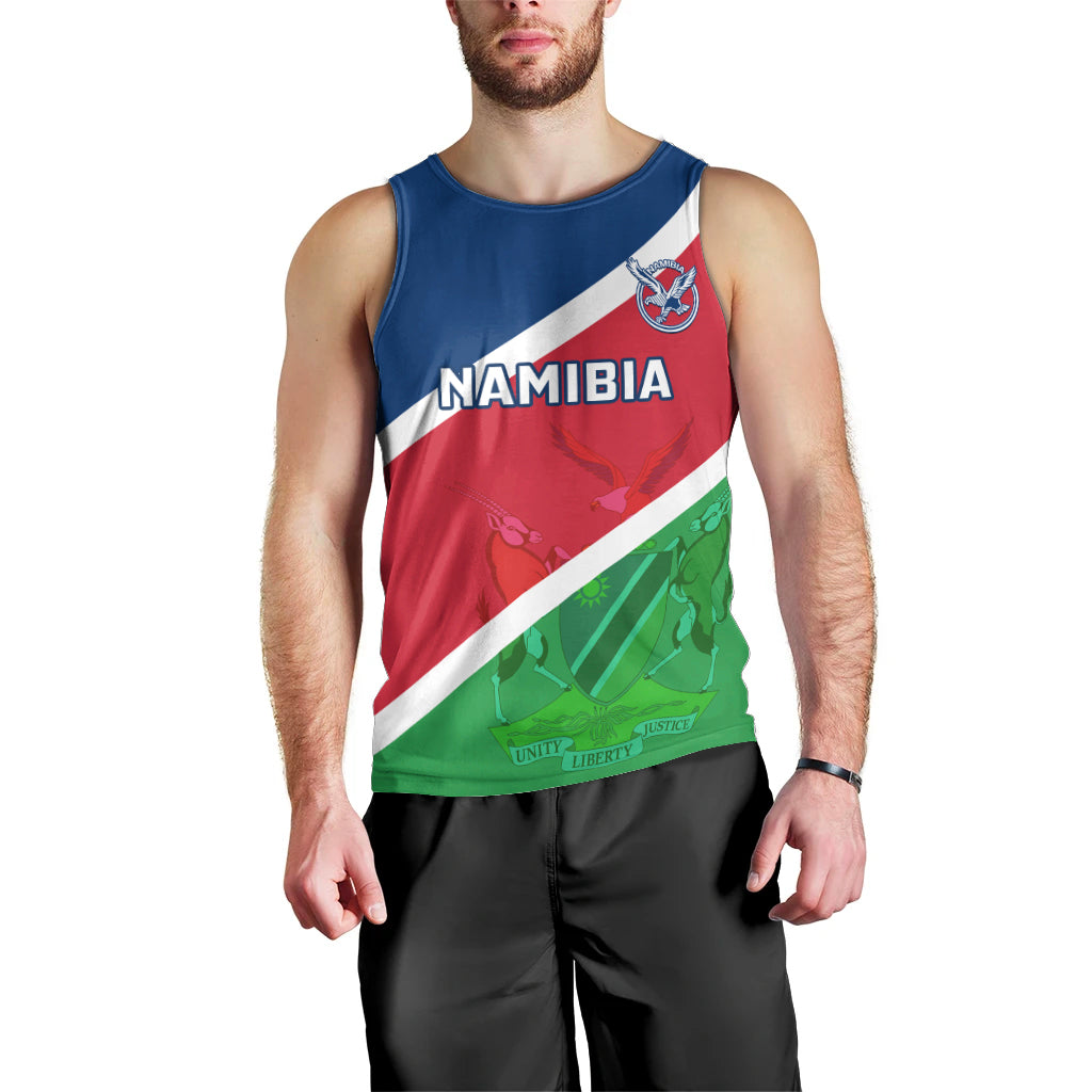 Custom Namibia Rugby Men Tank Top 2023 Welwitschias Flag Style - Wonder Print Shop