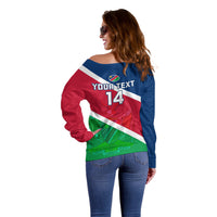 Custom Namibia Rugby Off Shoulder Sweater 2023 Welwitschias Flag Style - Wonder Print Shop