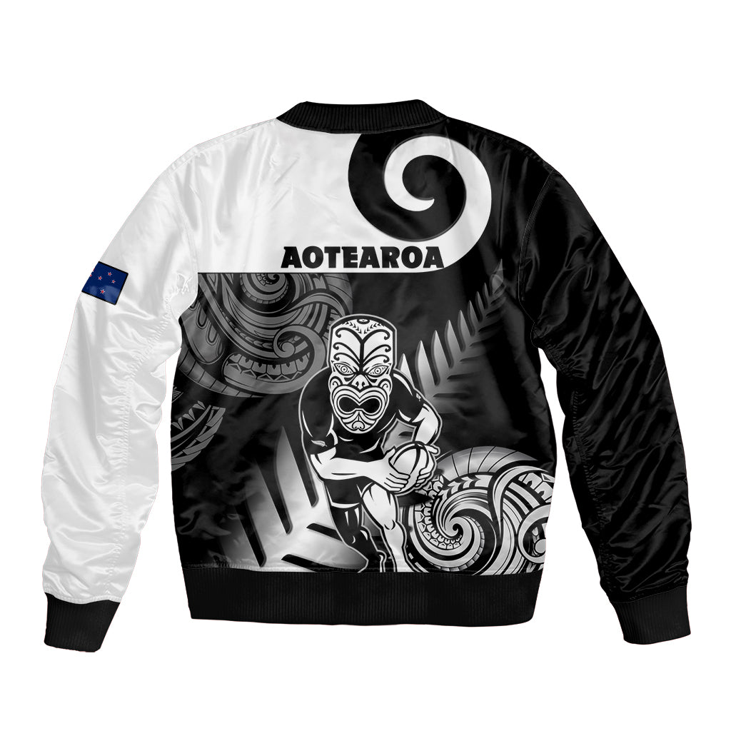 New Zealand Silver Fern Rugby Bomber Jacket Go Champions NZ All Black Maori Koru - Wonder Print Shop
