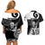 New Zealand Silver Fern Rugby Couples Matching Off Shoulder Short Dress and Hawaiian Shirt Go Champions NZ All Black Maori Koru - Wonder Print Shop