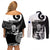 New Zealand Silver Fern Rugby Couples Matching Off Shoulder Short Dress and Long Sleeve Button Shirts Go Champions NZ All Black Maori Koru - Wonder Print Shop