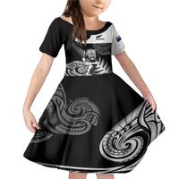 New Zealand Silver Fern Rugby Family Matching Mermaid Dress and Hawaiian Shirt Go Champions NZ All Black Maori Koru - Wonder Print Shop