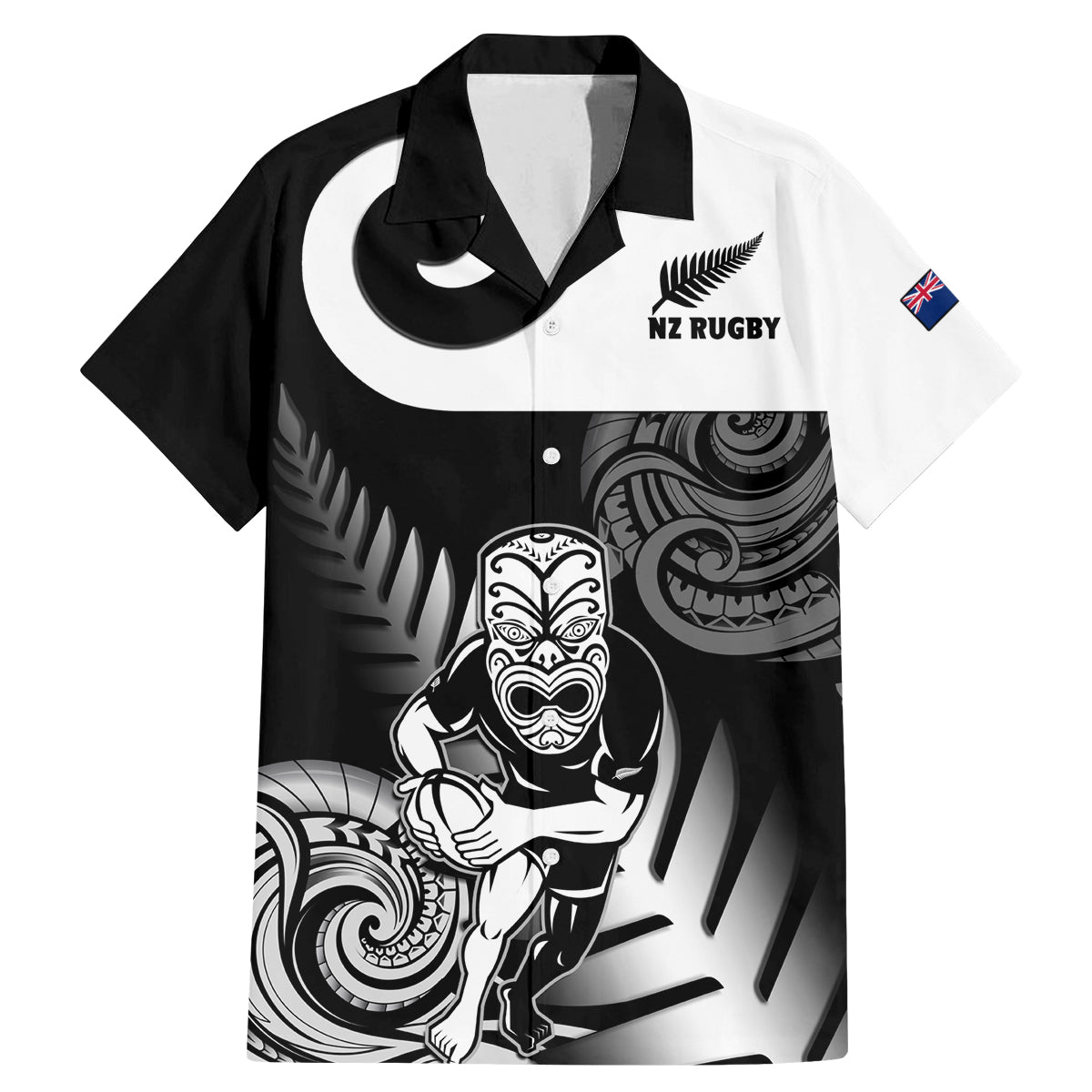 New Zealand Silver Fern Rugby Family Matching Mermaid Dress and Hawaiian Shirt Go Champions NZ All Black Maori Koru - Wonder Print Shop