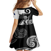 New Zealand Silver Fern Rugby Family Matching Off Shoulder Long Sleeve Dress and Hawaiian Shirt Go Champions NZ All Black Maori Koru - Wonder Print Shop