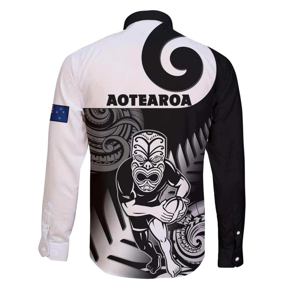 New Zealand Silver Fern Rugby Family Matching Off Shoulder Long Sleeve Dress and Hawaiian Shirt Go Champions NZ All Black Maori Koru - Wonder Print Shop