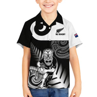 New Zealand Silver Fern Rugby Family Matching Off Shoulder Long Sleeve Dress and Hawaiian Shirt Go Champions NZ All Black Maori Koru - Wonder Print Shop