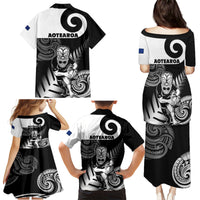 New Zealand Silver Fern Rugby Family Matching Puletasi Dress and Hawaiian Shirt Go Champions NZ All Black Maori Koru - Wonder Print Shop