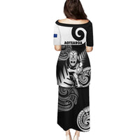 New Zealand Silver Fern Rugby Family Matching Puletasi Dress and Hawaiian Shirt Go Champions NZ All Black Maori Koru - Wonder Print Shop