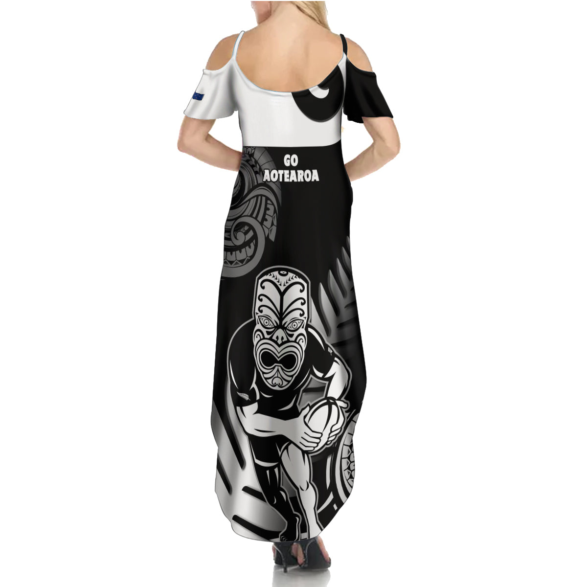New Zealand Silver Fern Rugby Family Matching Summer Maxi Dress and Hawaiian Shirt Go Champions NZ All Black Maori Koru - Wonder Print Shop