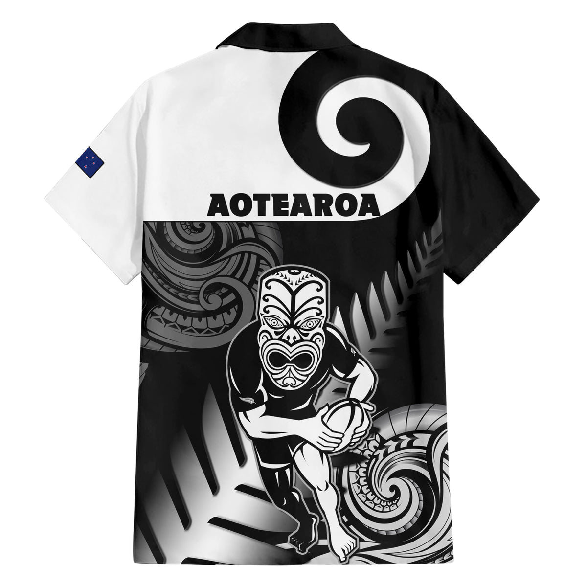 New Zealand Silver Fern Rugby Hawaiian Shirt Go Champions NZ All Black Maori Koru - Wonder Print Shop