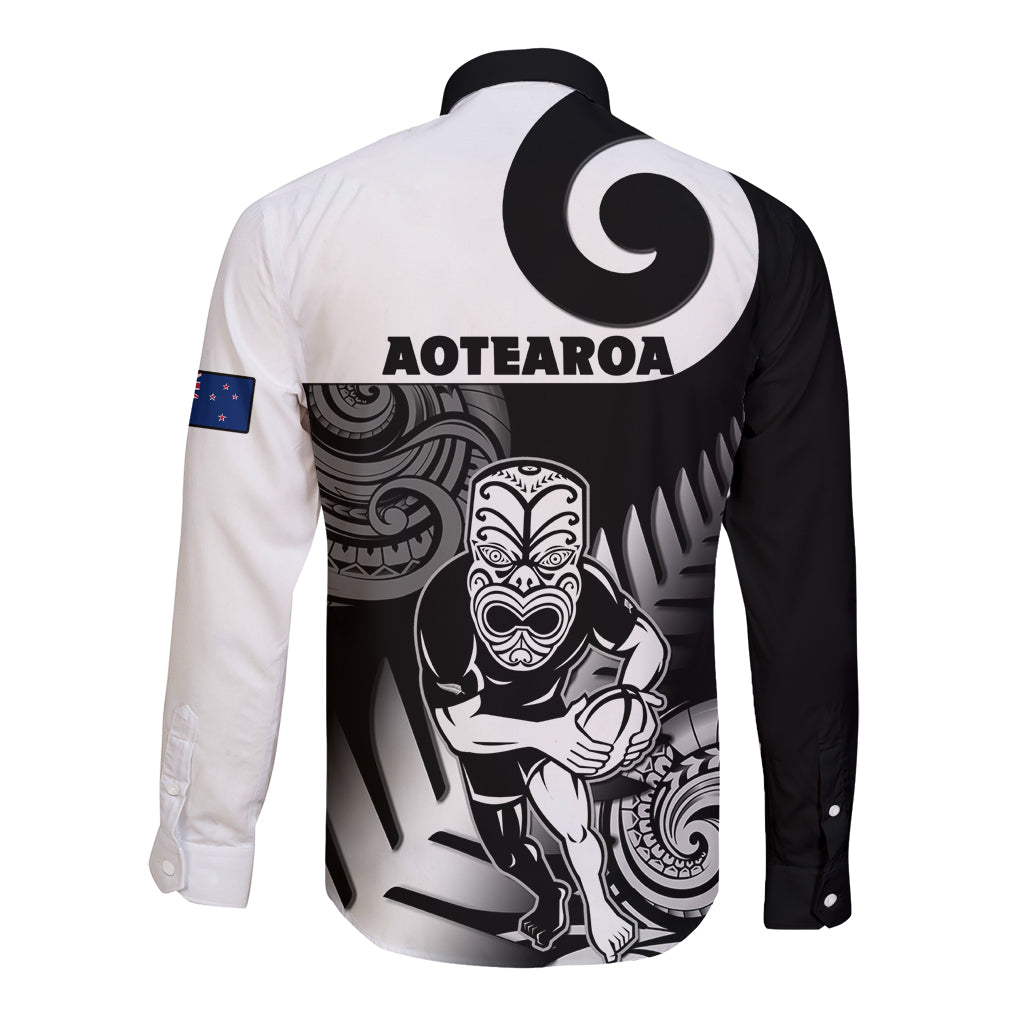 New Zealand Silver Fern Rugby Long Sleeve Button Shirt Go Champions NZ All Black Maori Koru - Wonder Print Shop