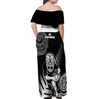 New Zealand Silver Fern Rugby Off Shoulder Maxi Dress Go Champions NZ All Black Maori Koru - Wonder Print Shop