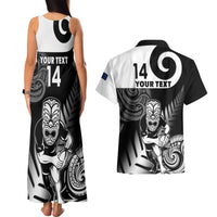 Custom New Zealand Silver Fern Rugby Couples Matching Tank Maxi Dress and Hawaiian Shirt Go Champions NZ All Black Maori Koru - Wonder Print Shop