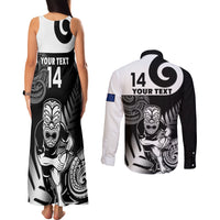 Custom New Zealand Silver Fern Rugby Couples Matching Tank Maxi Dress and Long Sleeve Button Shirts Go Champions NZ All Black Maori Koru - Wonder Print Shop