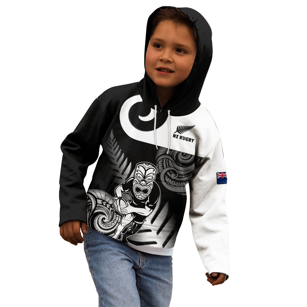 Custom New Zealand Silver Fern Rugby Kid Hoodie Go Champions NZ All Black Maori Koru - Wonder Print Shop