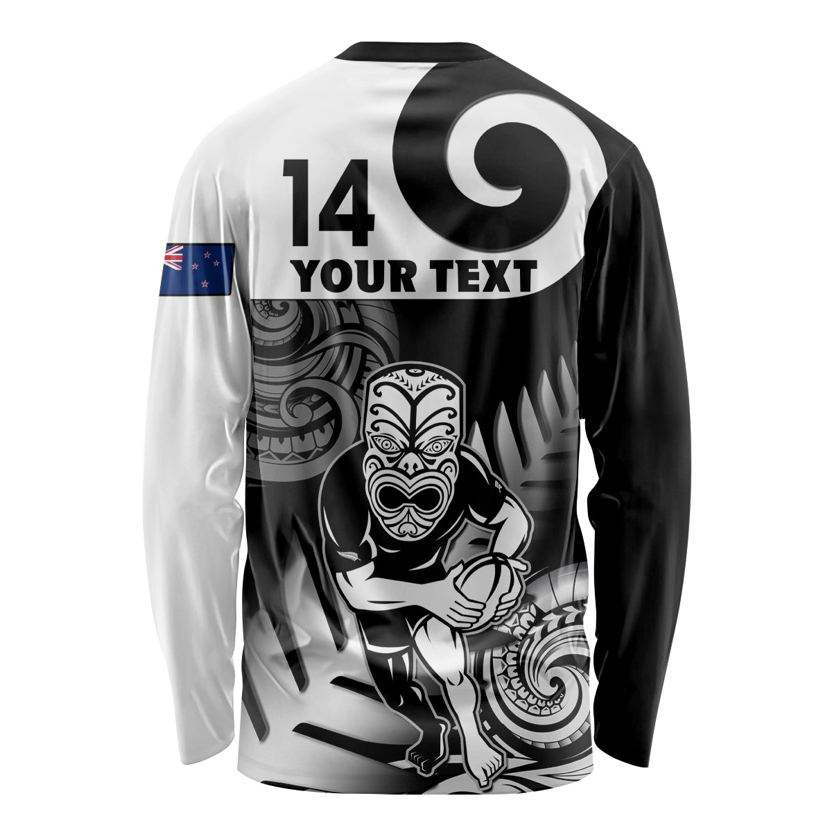 Custom New Zealand Silver Fern Rugby Long Sleeve Shirt Go Champions NZ All Black Maori Koru - Wonder Print Shop