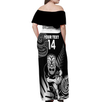 Custom New Zealand Silver Fern Rugby Off Shoulder Maxi Dress Go Champions NZ All Black Maori Koru - Wonder Print Shop