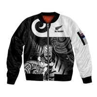 Custom New Zealand Silver Fern Rugby Sleeve Zip Bomber Jacket Go Champions NZ All Black Maori Koru - Wonder Print Shop