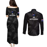 New Zealand Silver Fern Rugby Couples Matching Puletasi Dress and Long Sleeve Button Shirts 2023 Go Aotearoa Champions World Cup - Wonder Print Shop