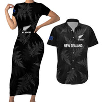 New Zealand Silver Fern Rugby Couples Matching Short Sleeve Bodycon Dress and Hawaiian Shirt 2023 Go Aotearoa Champions World Cup - Wonder Print Shop
