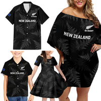 New Zealand Silver Fern Rugby Family Matching Off Shoulder Short Dress and Hawaiian Shirt 2023 Go Aotearoa Champions World Cup - Wonder Print Shop