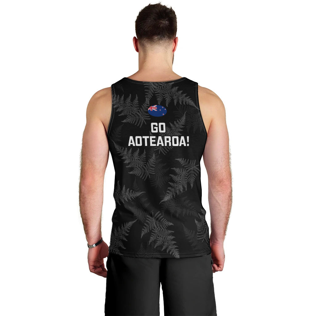 New Zealand Silver Fern Rugby Men Tank Top 2023 Go Aotearoa Champions World Cup - Wonder Print Shop