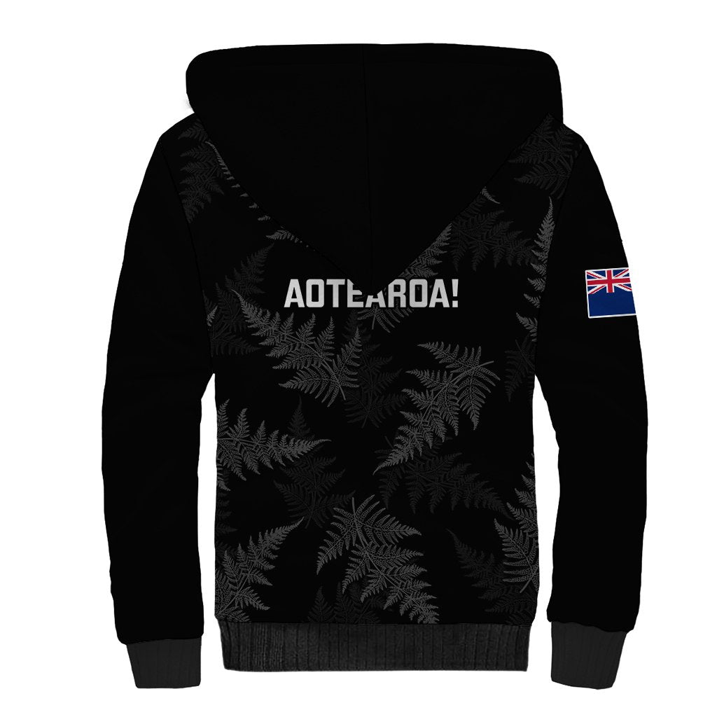 New Zealand Silver Fern Rugby Sherpa Hoodie 2023 Go Aotearoa Champions World Cup - Wonder Print Shop