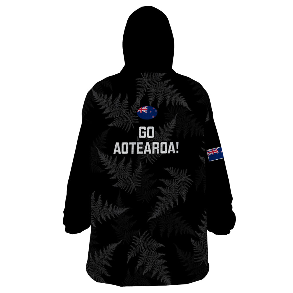 New Zealand Silver Fern Rugby Wearable Blanket Hoodie 2023 Go Aotearoa Champions World Cup - Wonder Print Shop