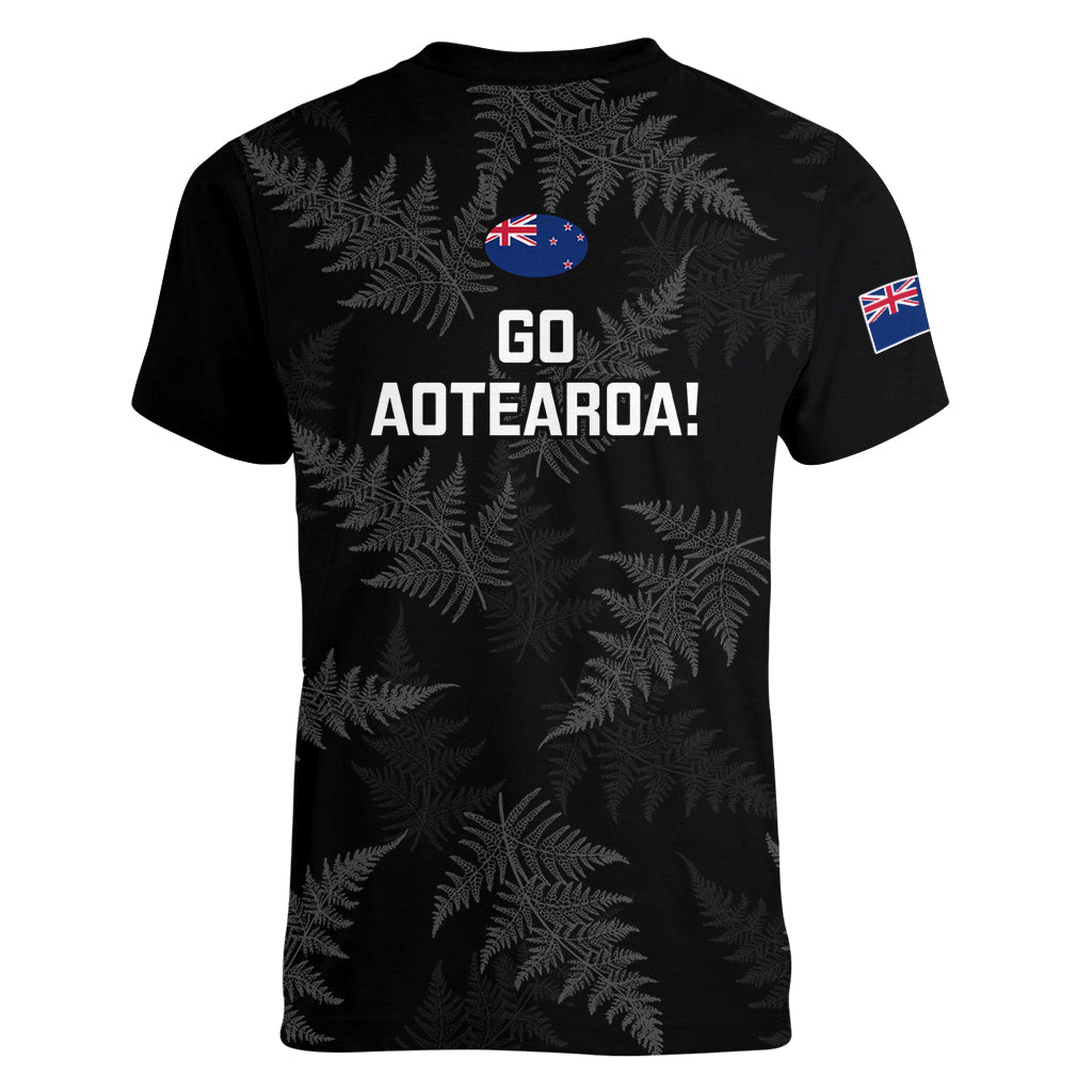 New Zealand Silver Fern Rugby Women V Neck T Shirt 2023 Go Aotearoa Champions World Cup - Wonder Print Shop