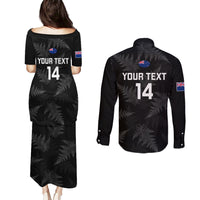 Custom New Zealand Silver Fern Rugby Couples Matching Puletasi Dress and Long Sleeve Button Shirts 2023 Go Aotearoa Champions World Cup - Wonder Print Shop