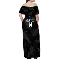 Custom New Zealand Silver Fern Rugby Family Matching Off Shoulder Maxi Dress and Hawaiian Shirt 2023 Go Aotearoa Champions World Cup - Wonder Print Shop