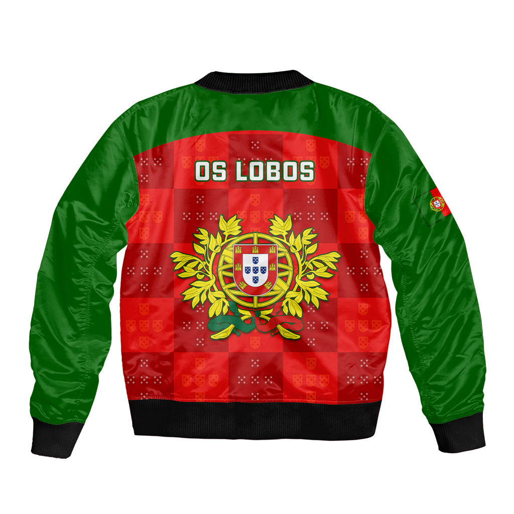 Portugal Rugby Bomber Jacket Go Wolves Mix Coat Of Arms - Wonder Print Shop