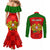 portugal-rugby-couples-matching-mermaid-dress-and-long-sleeve-button-shirts-go-wolves-mix-coat-of-arms