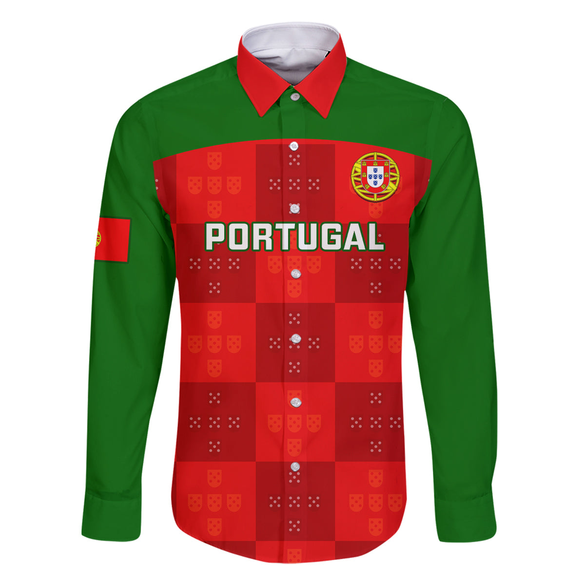 Portugal Rugby Family Matching Off Shoulder Maxi Dress and Hawaiian Shirt Go Wolves Mix Coat Of Arms - Wonder Print Shop