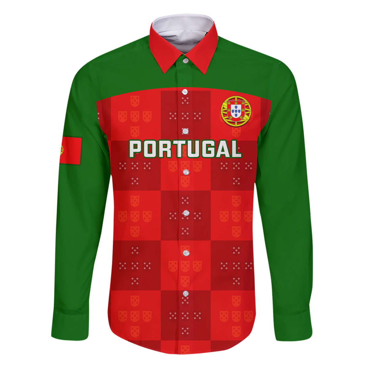 Portugal Rugby Family Matching Short Sleeve Bodycon Dress and Hawaiian Shirt Go Wolves Mix Coat Of Arms - Wonder Print Shop