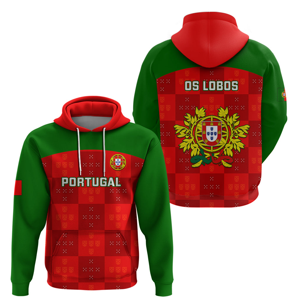 Portugal Rugby Hoodie Go Wolves Mix Coat Of Arms - Wonder Print Shop