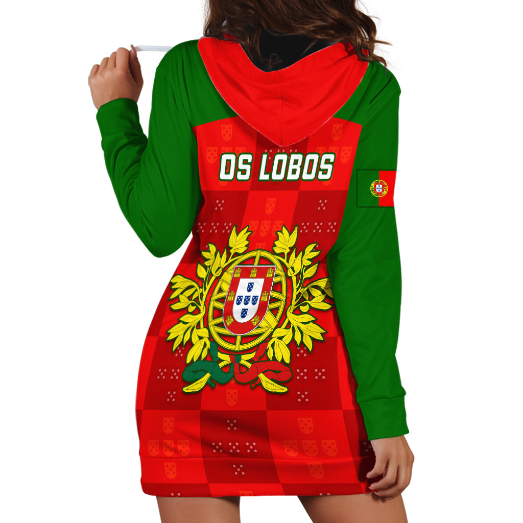 Portugal Rugby Hoodie Dress Go Wolves Mix Coat Of Arms - Wonder Print Shop