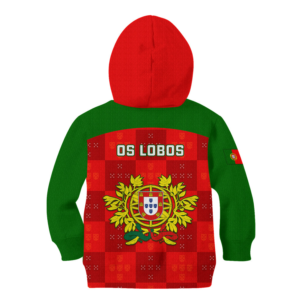 Portugal Rugby Kid Hoodie Go Wolves Mix Coat Of Arms - Wonder Print Shop