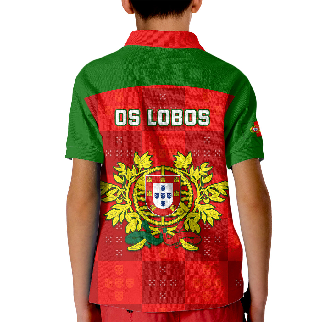 Portugal Rugby Kid Polo Shirt Go Wolves Mix Coat Of Arms - Wonder Print Shop