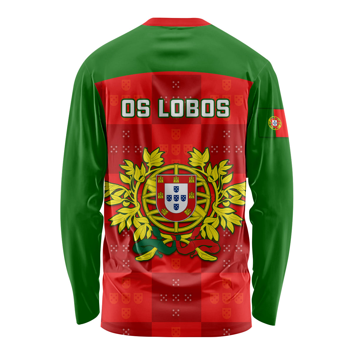 Portugal Rugby Long Sleeve Shirt Go Wolves Mix Coat Of Arms - Wonder Print Shop