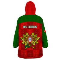 Portugal Rugby Wearable Blanket Hoodie Go Wolves Mix Coat Of Arms - Wonder Print Shop