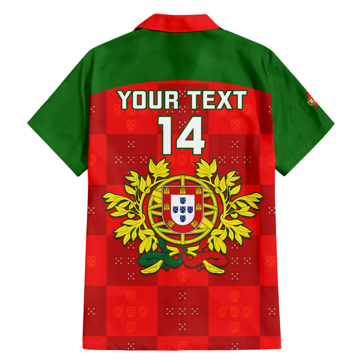 Custom Portugal Rugby Family Matching Off Shoulder Long Sleeve Dress and Hawaiian Shirt Go Wolves Mix Coat Of Arms - Wonder Print Shop